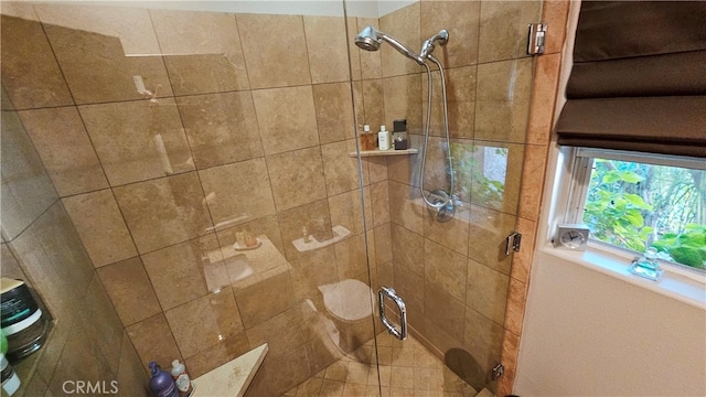 interior details featuring walk in shower