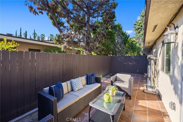 view of patio featuring an outdoor living space