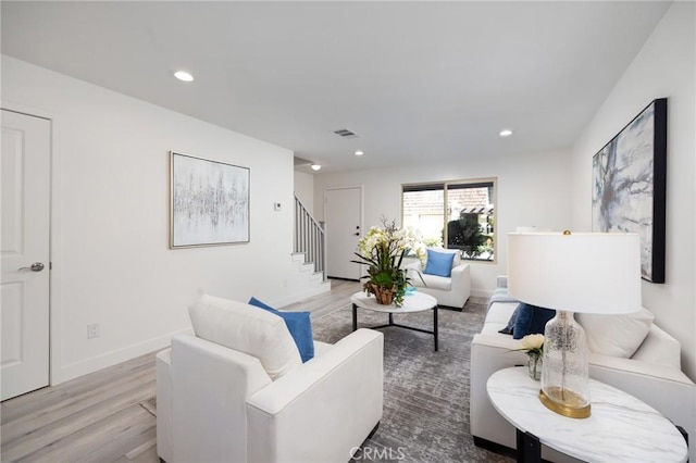 living room featuring hardwood / wood-style floors