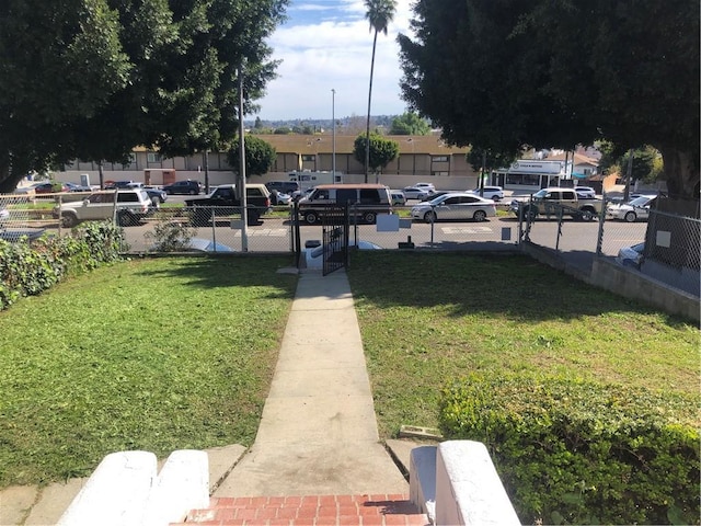 view of yard featuring fence