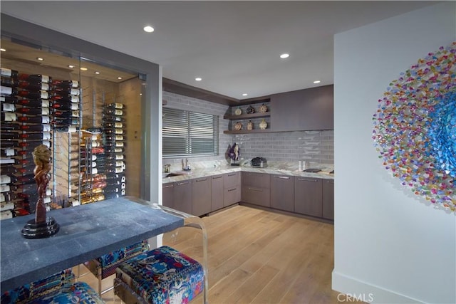 interior space with light hardwood / wood-style floors