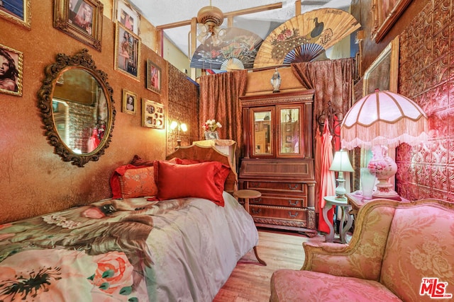 bedroom featuring light wood-type flooring