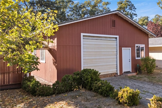 view of garage