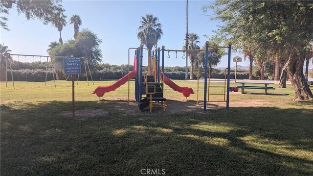 view of play area with a lawn