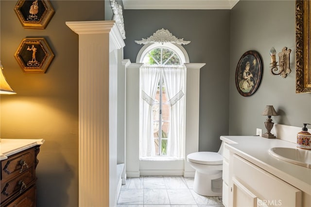 bathroom with toilet and vanity