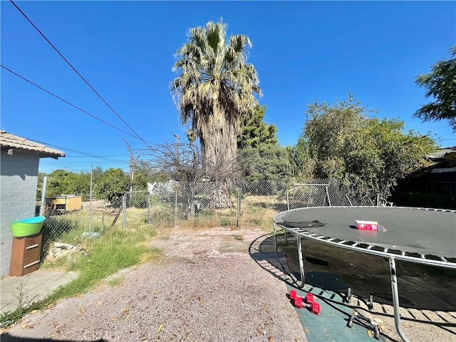 view of yard with a trampoline