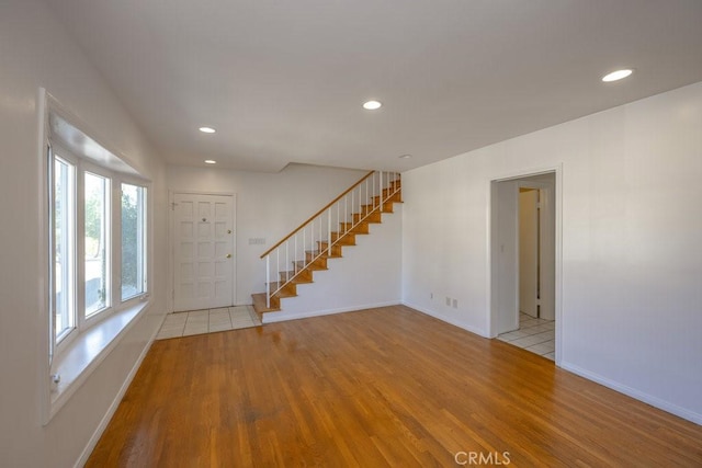 empty room featuring light wood-type flooring