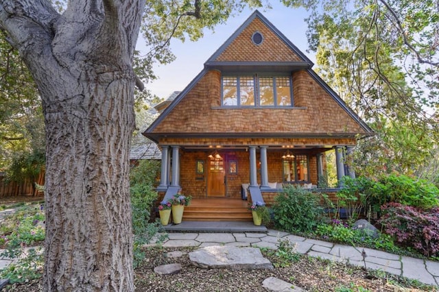 view of front of home with a porch