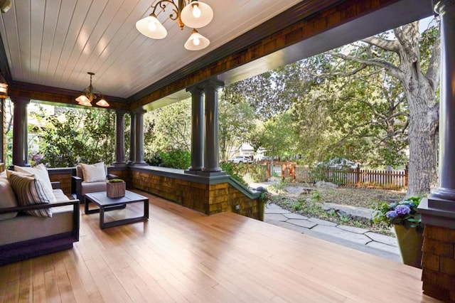 view of patio featuring covered porch