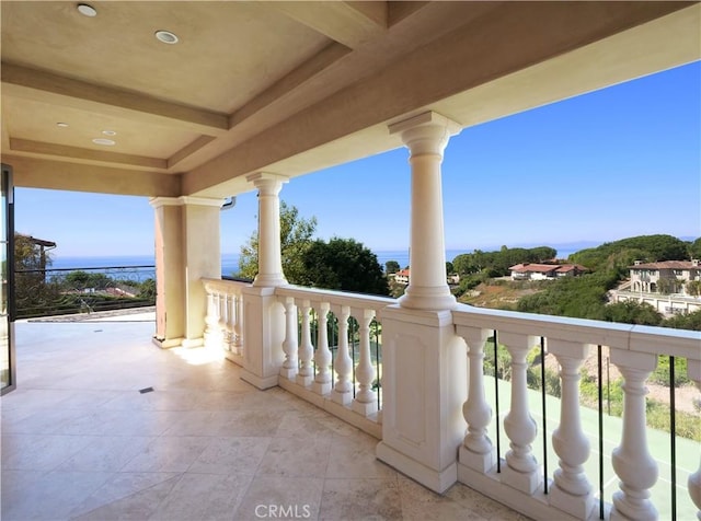 balcony with a water view