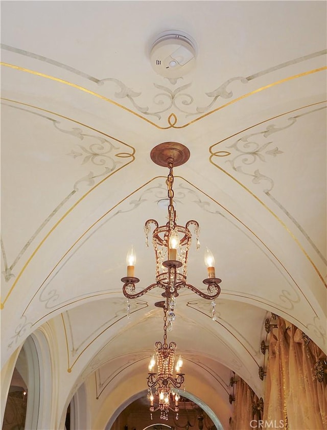 room details with a chandelier