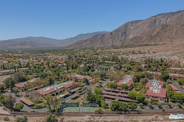 bird's eye view with a mountain view