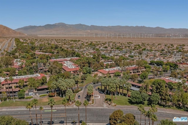 aerial view with a mountain view