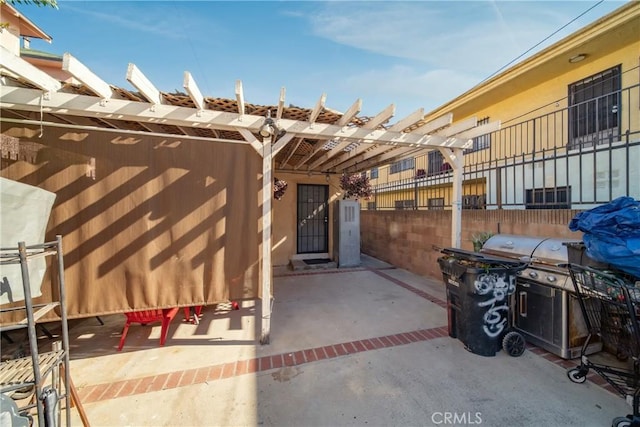 view of patio featuring grilling area