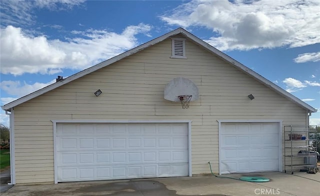 view of garage