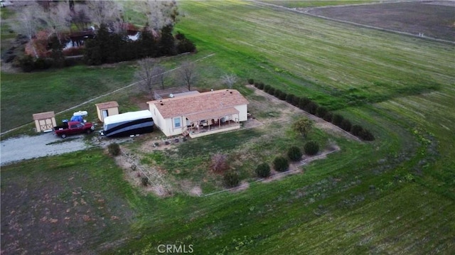 bird's eye view with a rural view