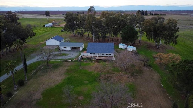 bird's eye view with a rural view