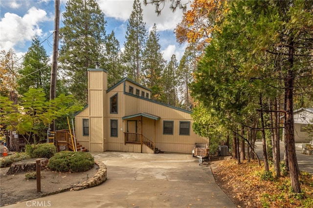 view of front of property with cooling unit