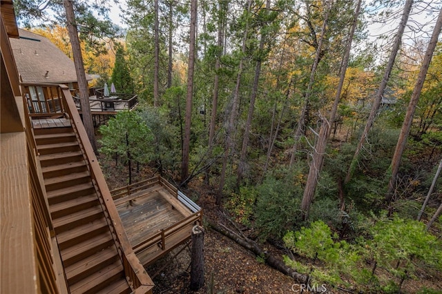 view of yard with a wooden deck