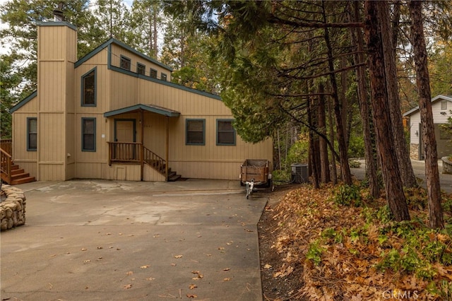 view of front of house with central AC unit