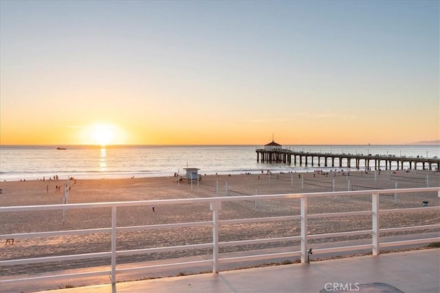 property view of water with a beach view