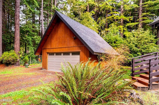 view of garage