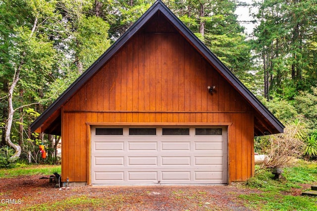 view of garage