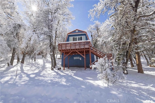 view of front of house with a deck