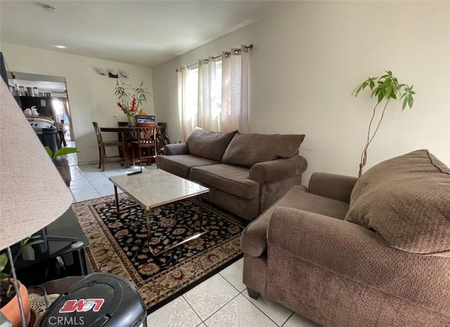 view of tiled living room