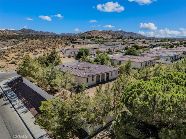 drone / aerial view with a mountain view