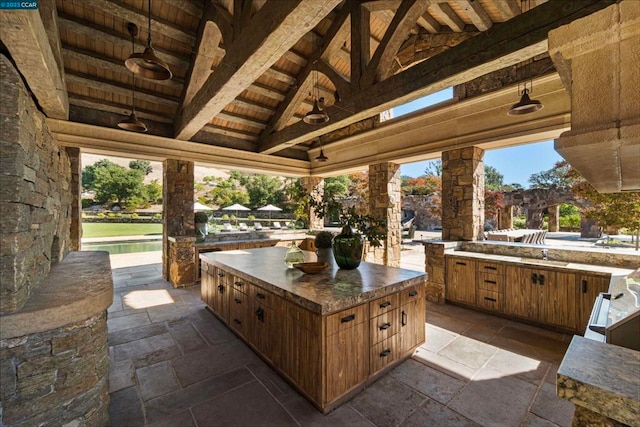 view of patio with a gazebo