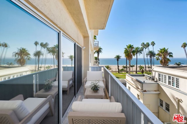 balcony with a water view