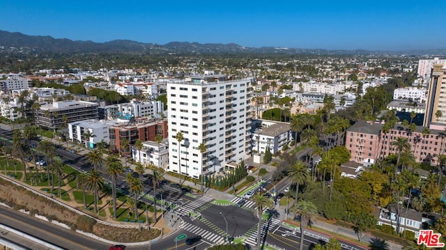 birds eye view of property featuring a mountain view