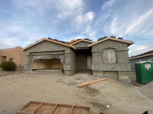 view of front of home with a garage