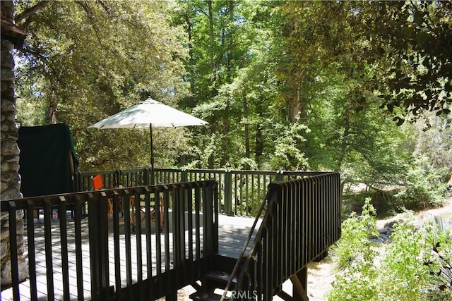 47 Ice House Mt, Baldy, CA 91759 - wooden terrace with a wooded view