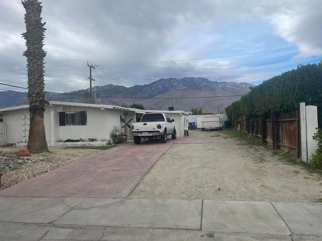 exterior space with a mountain view