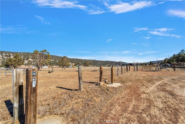 view of yard with a rural view