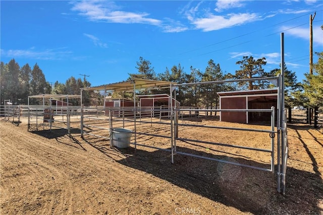 exterior space with a rural view