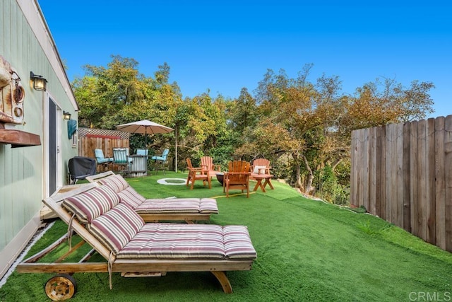 view of yard featuring fence