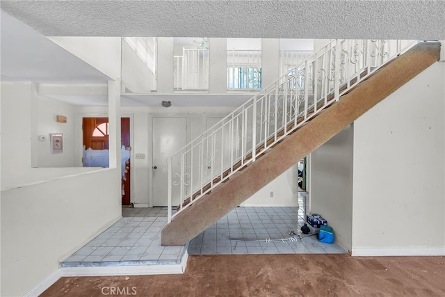 stairs with baseboards