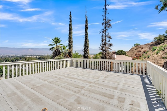 deck featuring a mountain view