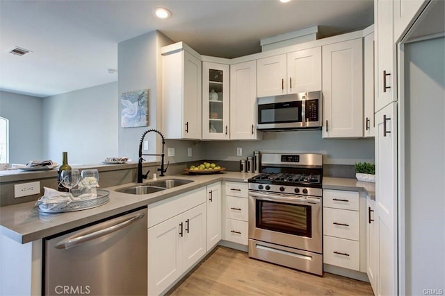 kitchen featuring white cabinetry, sink, and stainless steel appliances