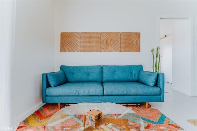 living room with carpet floors