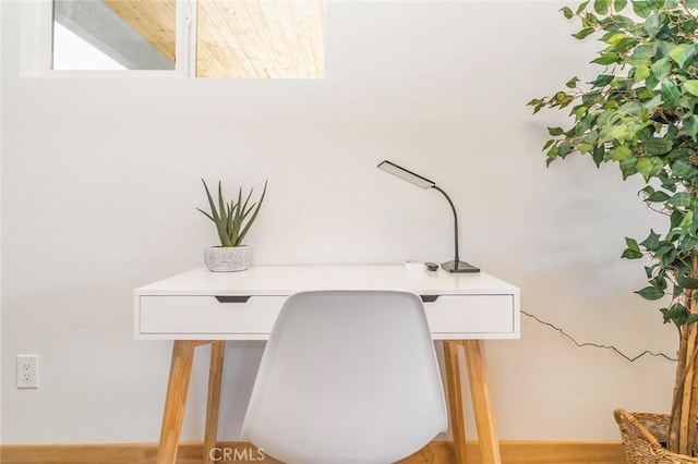 office featuring wood-type flooring