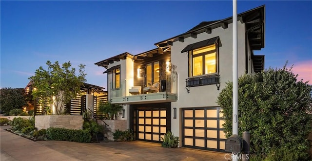 contemporary house featuring a garage