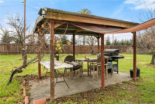 view of patio / terrace with a grill