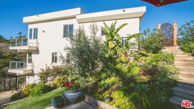 exterior space with a balcony