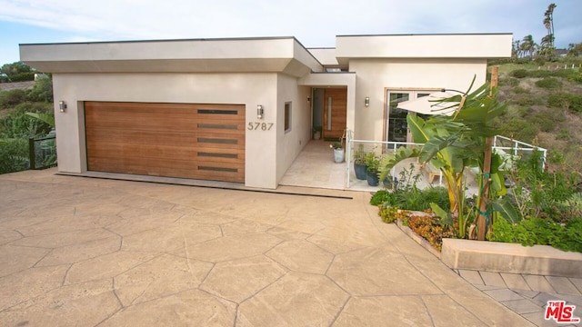 contemporary house with a garage