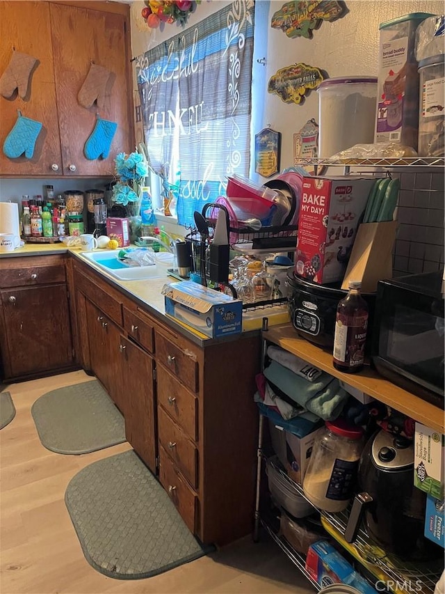 kitchen featuring light wood-type flooring