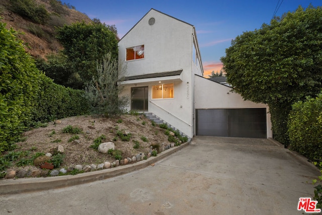 contemporary house with a garage